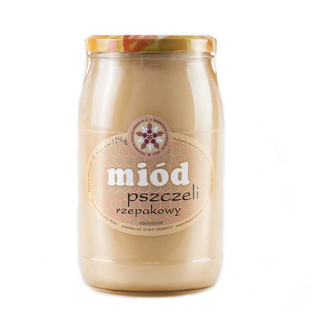 Miód rzepakowy z Technikum Pszczelarskiego 1,1kg-0 Miód rzepakowy z Technikum Pszczelarskiego 1,1kg-0