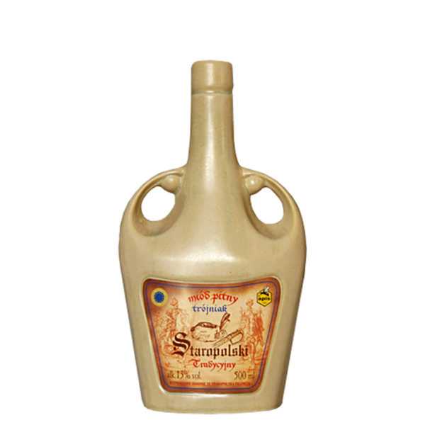 Miód pitny - trójniak "Staropolski Tradycyjny" kamionka 500ml -0