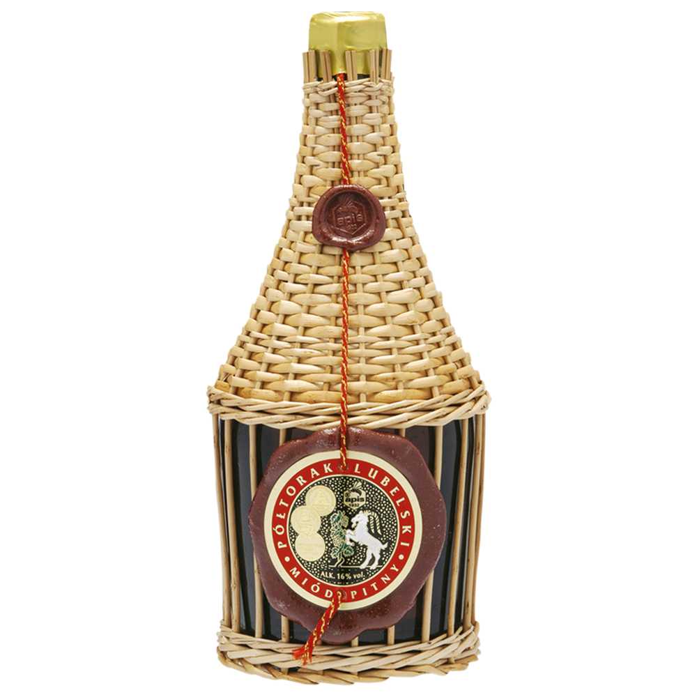 Miód pitny - półtorak "Lubelski" w oplocie 750 ml-0 Miód pitny - półtorak "Lubelski" w oplocie 750 ml-0