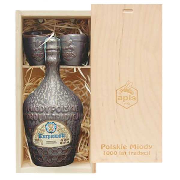 Miód pitny - skrzynka jasna - "Kurpiowski" 500 ml + 2 czarki-0