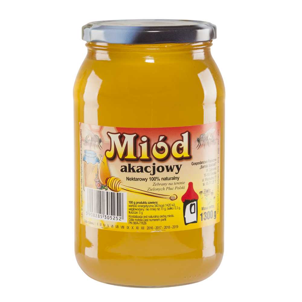 Polski miód akacjowy 1300g Bartnik Sokólski-0 Polski miód akacjowy 1300g Bartnik Sokólski-0